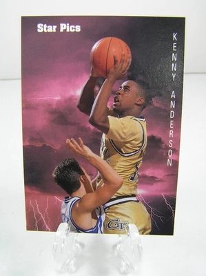 Tarjeta de baloncesto Star Pics Inc 1991 NCAA #70 Kenny Anderson Georgia Tech Foto 1 de 2