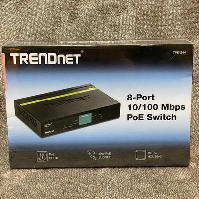 TRENDnet TPE-S44/A 8-Ports 10/100 Mbps 4-POE Ports Ethernet Switch - Brand New - Image 1 of 4