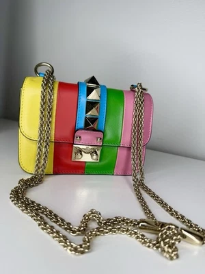 Valentino Garavani Rockstud Colorblock Glam Lock Flap Rainbow Mini Shoulder Bag - Image 1 of 4