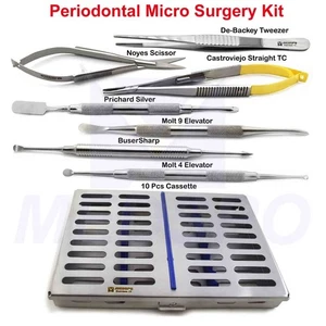 Kit Microchirurgia Parodontale Pinza Medicazione Porta Aghi Ascensore Periostiale - Foto 1 di 18