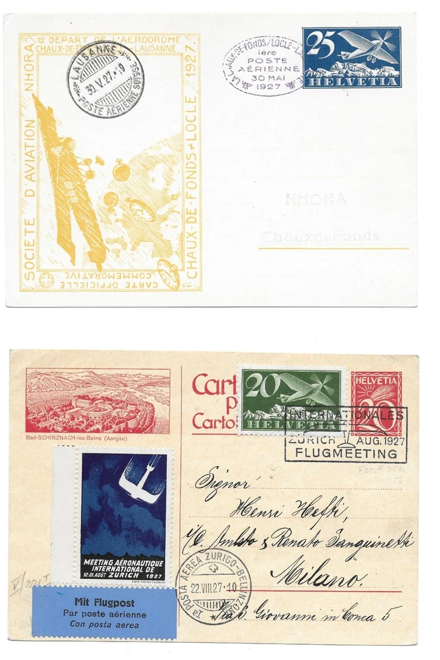 Schweiz 2 Flugpost Belege - Bild 1 von 1