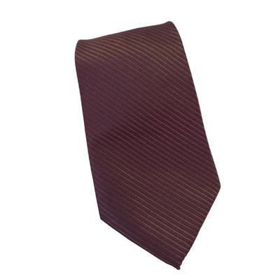 Giorgio Armani Striped Tie Made in Italy Hand Made 100% Silk Rich Brown & Black - Image 1 of 4