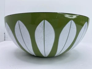"Cuenco Catherineholm 9,5"" pulgadas verde oliva con esmalte de loto blanco esmaltado artículos" - Imagen 1 de 10