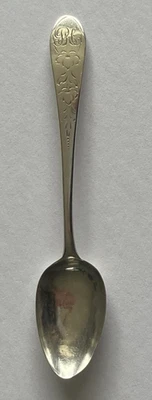 MONEDA COLONIAL AMERICANA CUCHARADITA DE PLATA por PAUL REVERE - HÉROE DE GUERRA REVOLUCIONARIA Foto 1 de 4