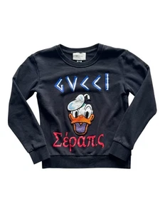 Gucci Donald Duck Sweatshirt Women’s M Black Disney Logo Jumper VGC Rare - Picture 1 of 9
