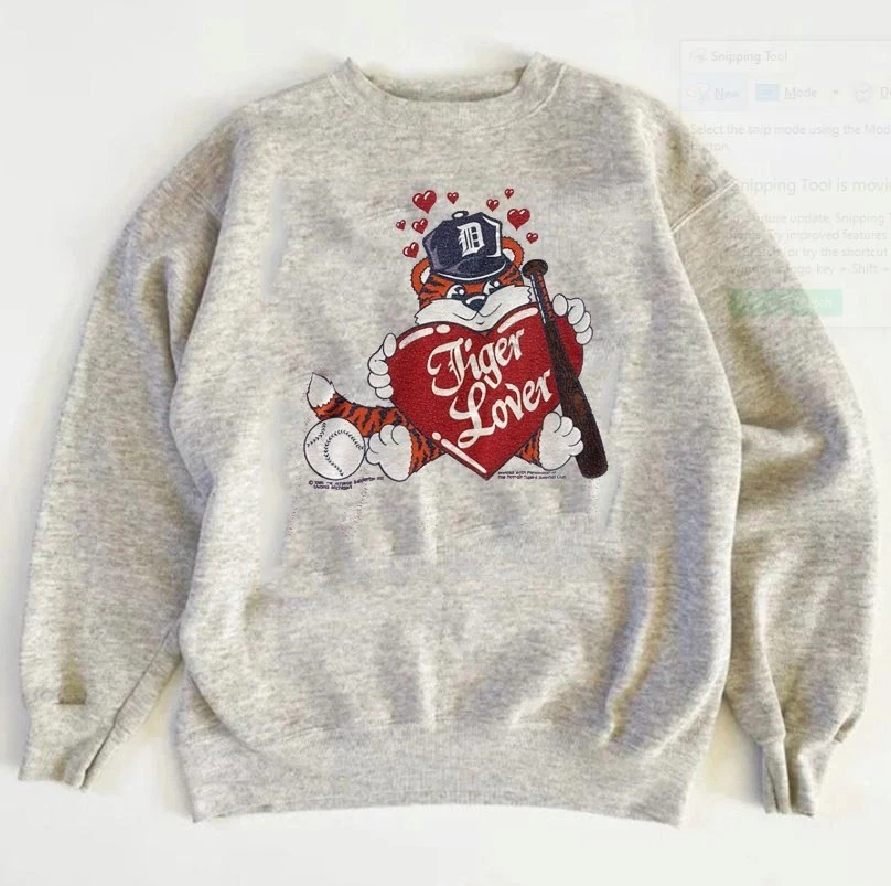 Sudadera de béisbol cuello redondo vintage 1985 Tiger Lover de los Tigres de Detroit VK04671 Foto 1 de 1