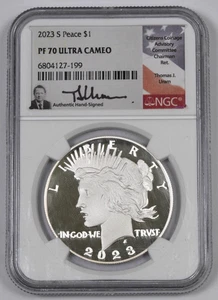 2023-S $1 Prueba Plata Paz Dólar NGC PF 70 Ultra Camafeo Uram Firma - Imagen 1 de 2