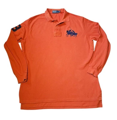 Ralph Lauren vintage distressed big embroidered horsemen logo polo top XL - Image 1 of 4