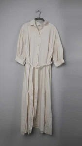 Weekday Kleid Creme Beige Midi Midikleid 36 S Blusenkleid Sommerkleid - Bild 1 von 10