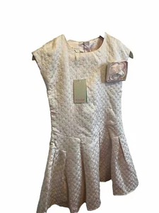 Stunning Pale Pink Monsoon Dress Age 9 Brianna Jacquard BNWT RRP £60 Wedding! - Picture 1 of 7