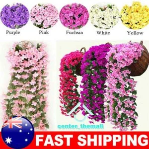 Artificial Fake Hanging Flowers Vine Plant Home Garden Indoor Outdoor Decor Xmas - Picture 1 of 13