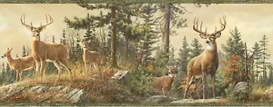 Chesapeake by Brewster HTM48461B Outdoors Fern Green Whitetail Portrait Border - Picture 1 of 3