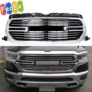 Fits Dodge Ram 1500 Laramie 2019-2024 Chrome Front Upper Grille Grill Assembly - Picture 1 of 15