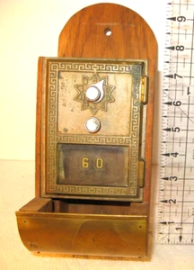 Antique Vintage BRASS POST OFFICE BOX DOOR made into a Stick Match Holder - Picture 1 of 4