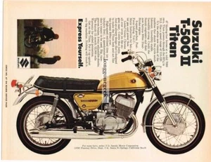 1969 Suzuki T-500 II Titan Motorcycle VINTAGE Print Ad #2 - Picture 1 of 2
