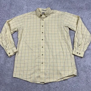 LL Bean Shirt Men’s Large Tall LT Yellow Check Button Up Long Sleeve Big & Tall - Picture 1 of 13
