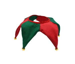Adult Elf Green Red Clown Jester Collar Jingle Bells Holiday Christmas Costume - Picture 1 of 5