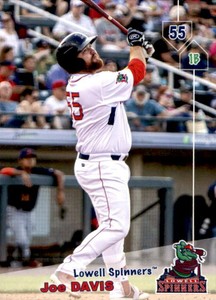 2019 Lowell Spinners Grandstand #10 Joe Davis Austin Texas TX - NM Baseball Card