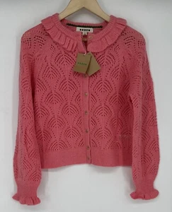 Boden Alice Fluffy Stitch Cardigan. Salmon Pink. Small.  MSRP $165 - Picture 1 of 6