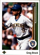 1989 Upper Deck Milwaukee Brewers Baseball Card #543 Greg Brock