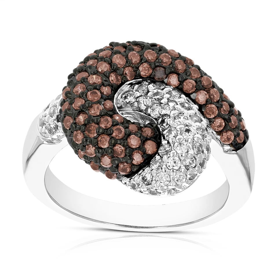 1.80 ct Champagne and White Diamond Engagement Ring for Women in Sterling Silver - Image 1 of 4