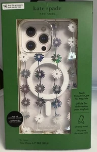 KATE SPADE IPHONE 15 PRO MAX White/Silver Floral PHONE CASE 🔥 Brand New In Box - Zdjęcie 1 z 3