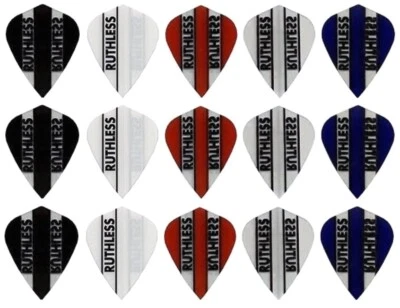 5 New Sets Ruthless Transparent Kite Dart Flights - Ships w/ Tracking - 5 Colors