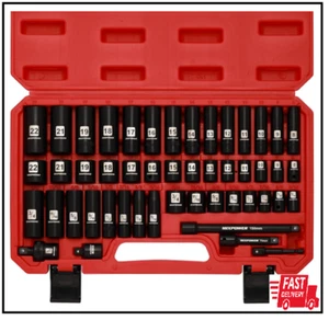3/8" Drive Deep Impact Socket Set, 6 Point, 48 Piece Standard SAE and Metric - Picture 1 of 3
