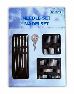 NADELSET 60-tlg Nähnadeln Nadeln Set Nähnadelset Handnähnadeln Einfädler 71 - Bild 1 von 1