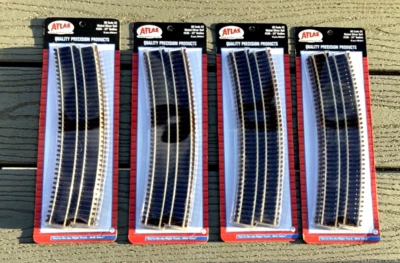 4  ATLAS 1/87 HO CODE 83 NICKEL SILVER 24”RADIUS CURVED TRACK 6 PIECES # 536 F/S - Image 1 of 4