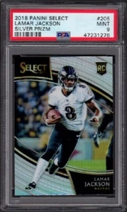 Lamar Jackson Panini Select 2018 radiocontrol #205 nivel de campo plateado Prizm grado PSA 9 - Imagen 1 de 2