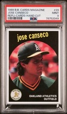 1989 Baseball Cards Magazine Repli-Cards 29 JOSE CANSECO Oakland Athletics PSA 9
