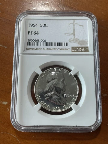 1954 Franklin Half Dollar 50c - PF64  NGC Cover