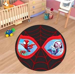 Spiderman Rug,Spiderman Mask Rug,Superhero Rug,Spidey Rug,Ghost Spidey Rug,Round - Picture 1 of 11