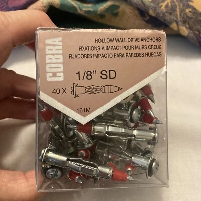 Новый полый настенный якорь Cobra 1/8 дюйма SD 39 шт. новый - Изображение 1 из 4