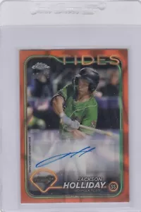2024 TOPPS PRO DEBUT CHROME JACKSON HOLLIDAY ORANGE LAVA REFRACTOR AUTO 16/25 MW - Picture 1 of 2