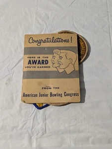 Vintage 1969 AJBC American Bowling League Congress Patches & Original Award Card - Picture 1 of 5