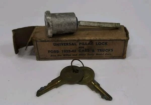NOS Universal Pillar Lock & Keys for Ford 1932-1942 Cars and Trucks Fits Willys - Picture 1 of 3