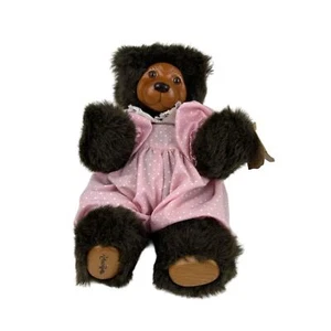 Vintage 1989 Robert Raikes peluche orso biscotto faccia legno piedi legno applausi #66033 - Foto 1 di 7