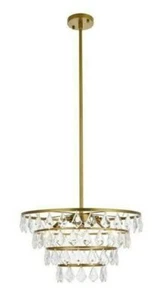 Chandelier Brass French Pendant Light Fixture Crystal Kitchen Bathroom Lighting - Picture 1 of 9