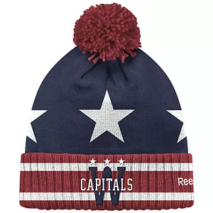 WASHINGTON CAPITALS 2015 NHL WINTER CLASSIC REEBOK CUFFED POM KNIT HAT TOQUE - Picture 1 of 2