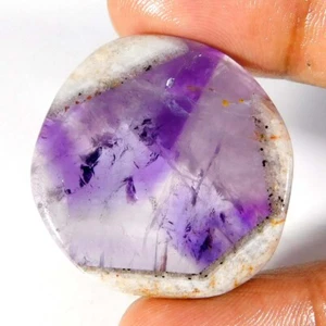 61.80Cts 100% NATURAL Unique AMETHYST SLICE Fancy Cabochon Loose Gemstone - Picture 1 of 3