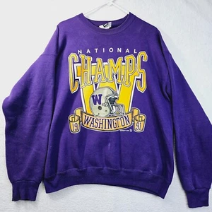 University of Washinton Sweatshirt National Champs 1991 XL Lee USA Made Vintage - Bild 1 von 13