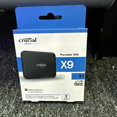 Crucial X9 1TB Portable SSD - Up to 1050MB/s Read - PC and Mac, Lightweight and - Image 1 of 4