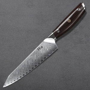 13cm Allzweckmesser Japan VG10 Damaskus Stahl Küchenmesser mit Ebenholz Griff - Bild 1 von 6