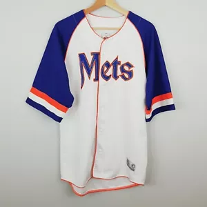 MLB NEW YORK METS True Fan Mens Size M Button Up Genuine Baseball Jersey - Picture 1 of 9