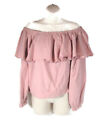Romeo + Juliet Coture Pink Off Shoulder Long Sleeve Ruffle Sweatshirt M NEW $155