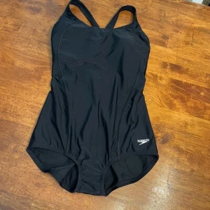 New Speedo Powerflex black one piece swimsuit size 10 - Picture 1 of 7