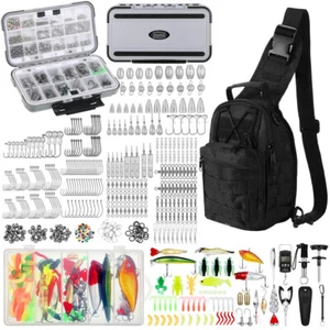 Sosation 482 Pcs Fishing Gear Equipment Kit, Fishing Tackle Box with Tackle Incl - Picture 1 of 7