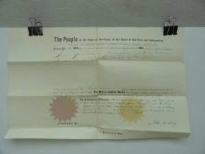 New York Governor John A King Signature 1857 Notary Public Appointment - Picture 1 of 6